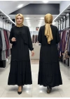 YELEK DETAYLI İKİLİ ELBİSE - Siyah