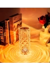 3D Elmas Kristal Şarjlı Dokunmatik Kumandalı Led Masa Lambası