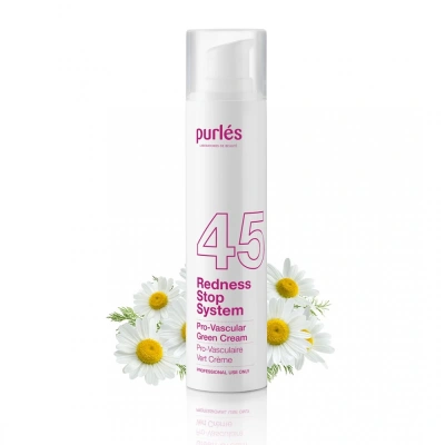 45 Purlés Pro-Vascular Yeşil Krem Kızarıklık ve Rozasea Ciltler için Yeşil Krem 100 ML