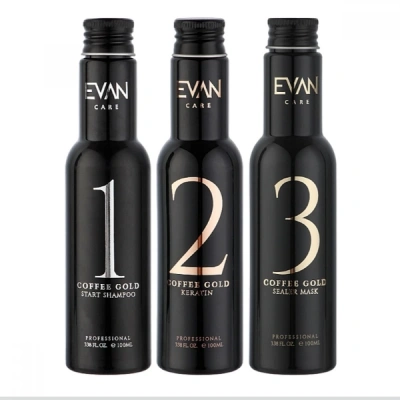 Coffee Gold Keratin Mini Set 3* (Step1 Shampoo, Step 2 Keratin, Step 3 Mask) 100 ml