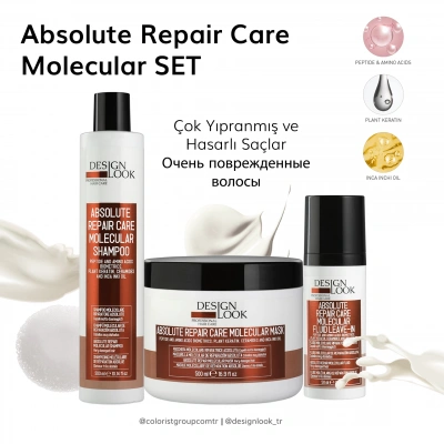 Designlook Absolut Repair Care Molecular Çok Hasarlı Saçlar için Yoğun Onarıcı Set