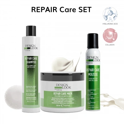 Design Look Repair Care Yıpranmış Saçlar İçin Onarıcı 3lü Set (Şampuan+Maske+Köpük)
