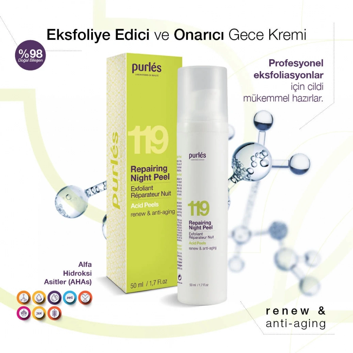 119 Purlés Acid Peels Repairing Night Peel 50 ml