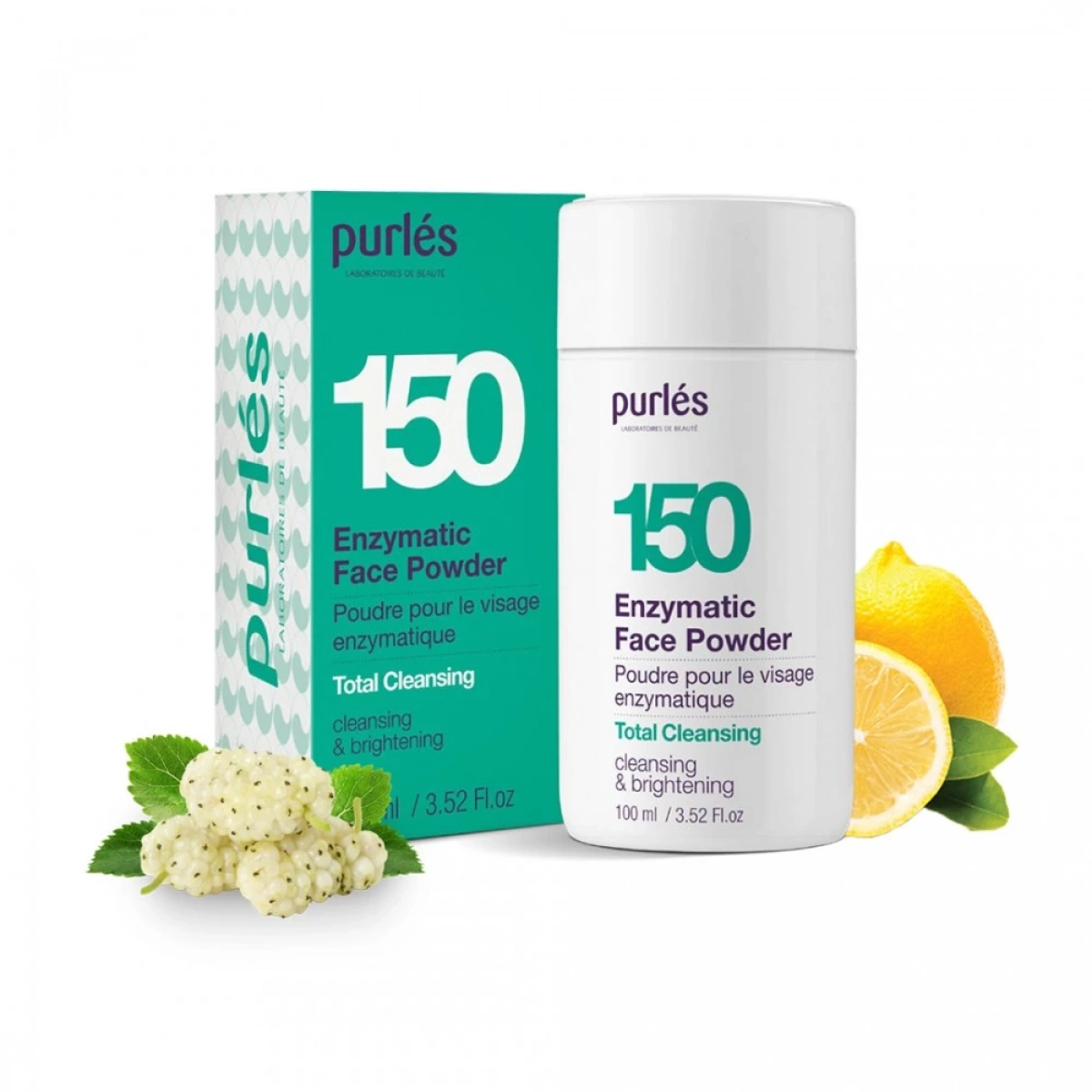 150 Purlés Enzymatic Face Powder Ензимна пудра для очищення шкіри обличчя та сяйва 100 ml
