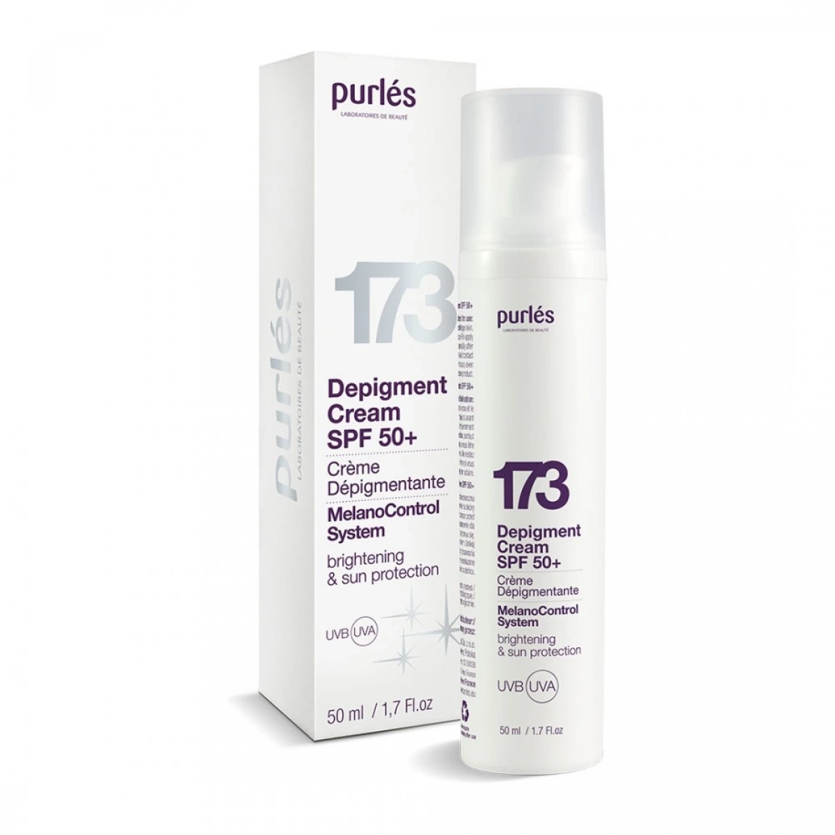 173 Purlés MelanoControl System SPF 50 Depigmenting Cream Sonnencreme für pigmentierte Haut 50 ml