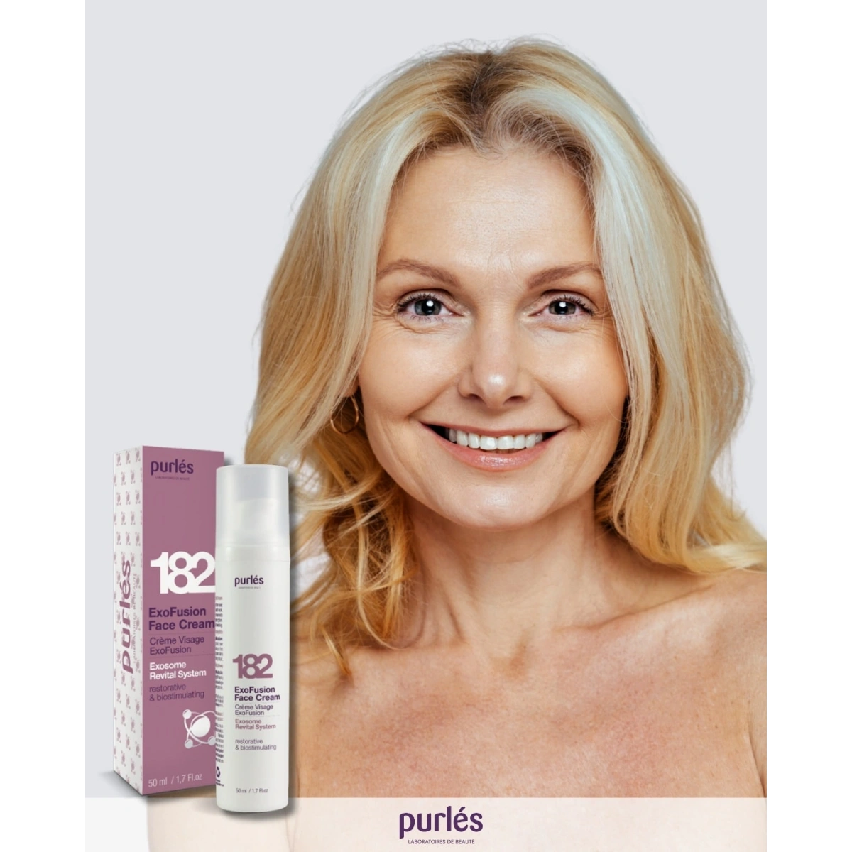 182 Purlés ExoFusion Face Cream Ekzosomlu Yenileyici Yaşlanma Karşıtı Yüz Kremi 50 ml
