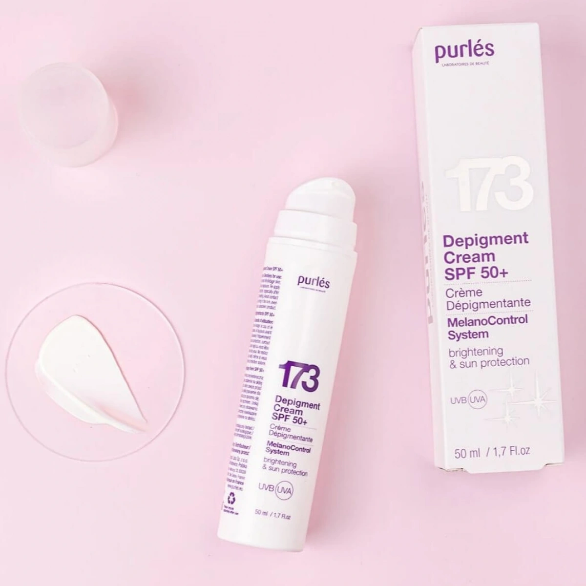 173 Purlés MelanoControl System SPF 50 Depigmenting Cream Sonnencreme für pigmentierte Haut 50 ml