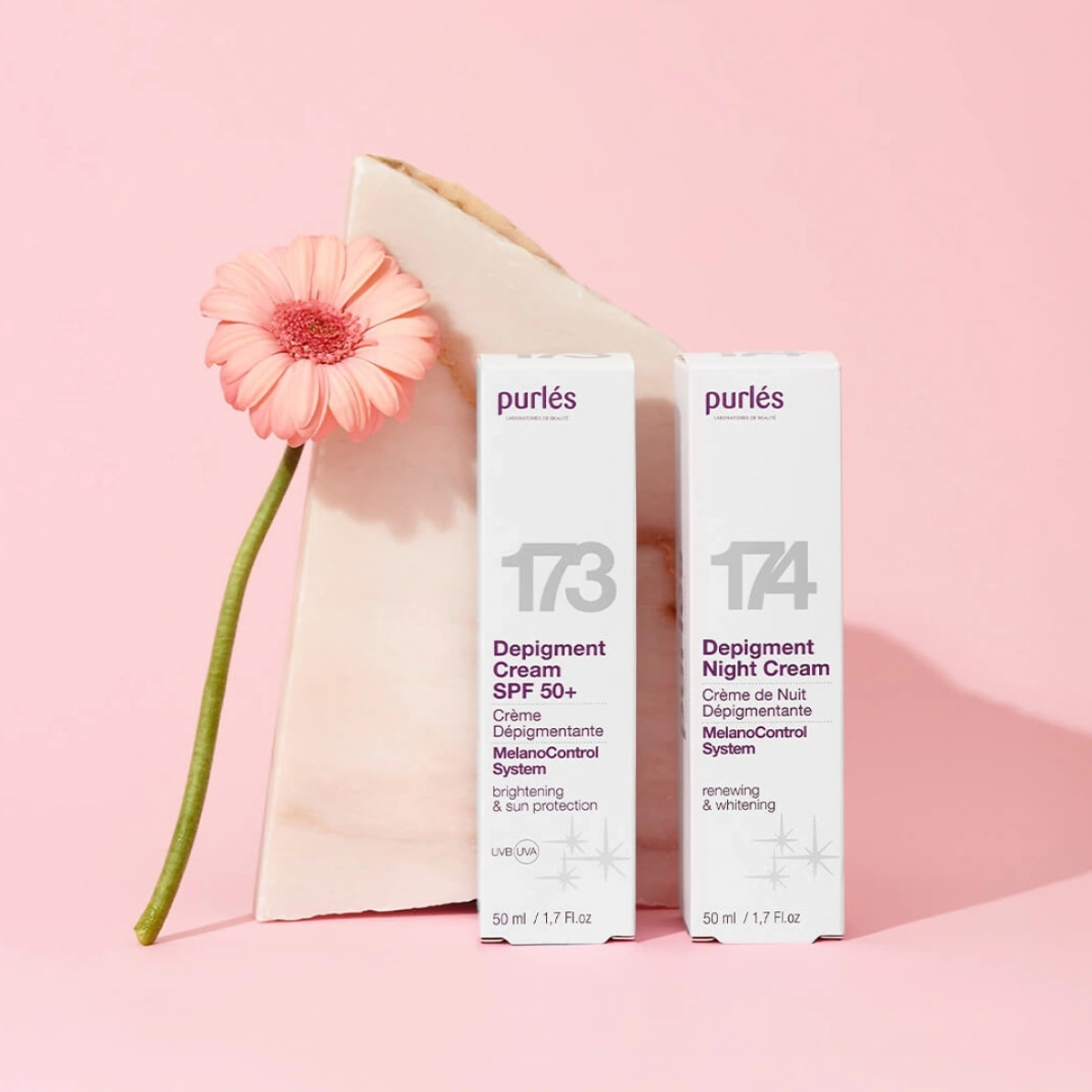 173 Purlés MelanoControl System SPF 50 Depigmenting Cream Sonnencreme für pigmentierte Haut 50 ml