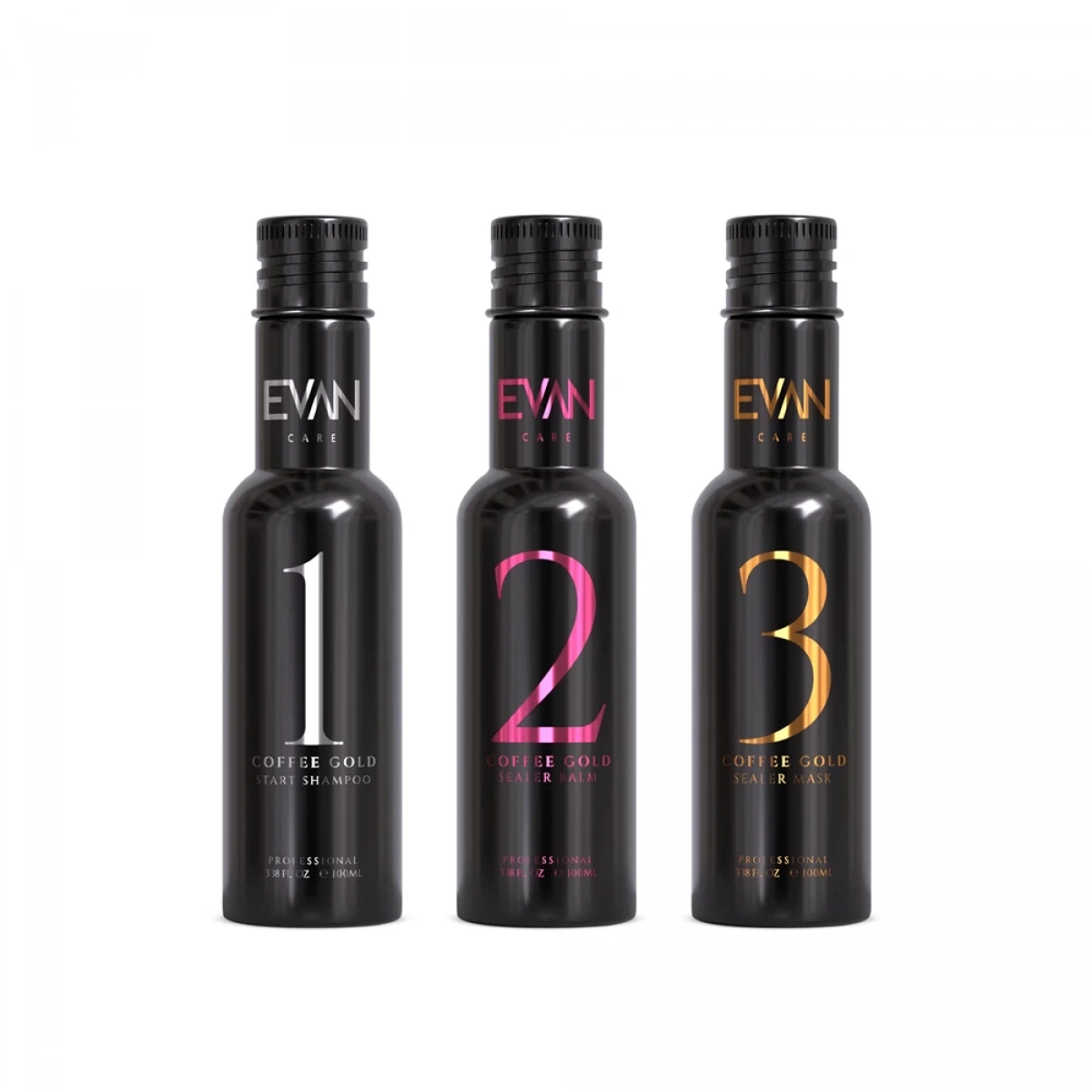 Coffee Gold Protein Mini Set 3* (Step 1, Step 2 Sealer Balm, Step 3 Sealer Mask) 100 ml
