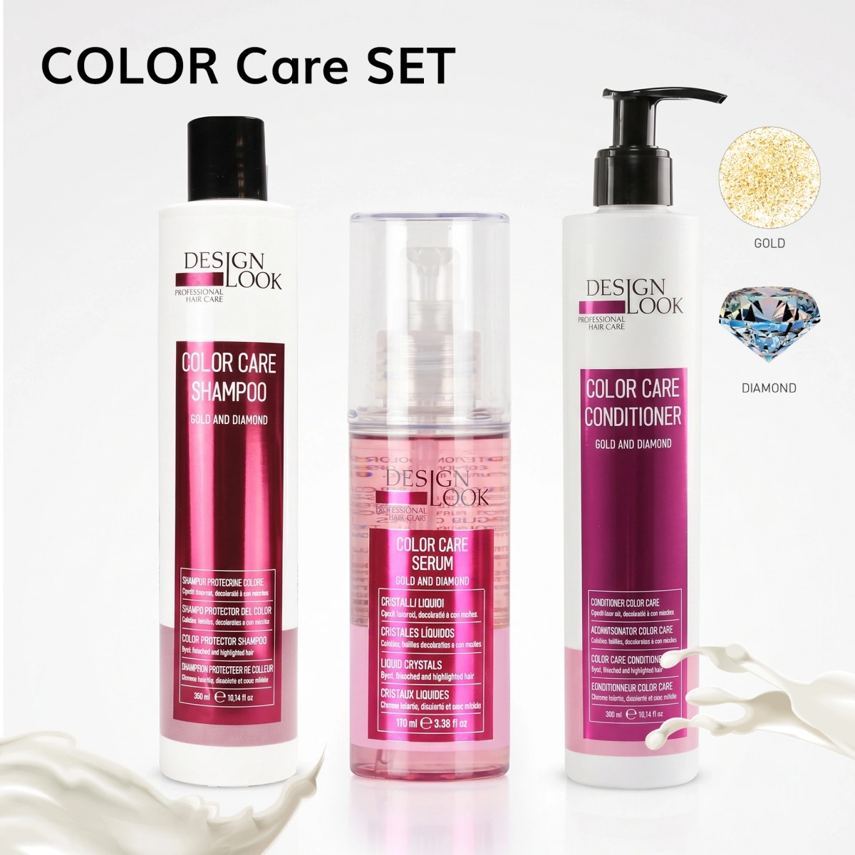 Design Look Color Care Boyalı Saçlar İçin Renk Koruyucu 3lü Set (Şampuan + Krem + Serum)
