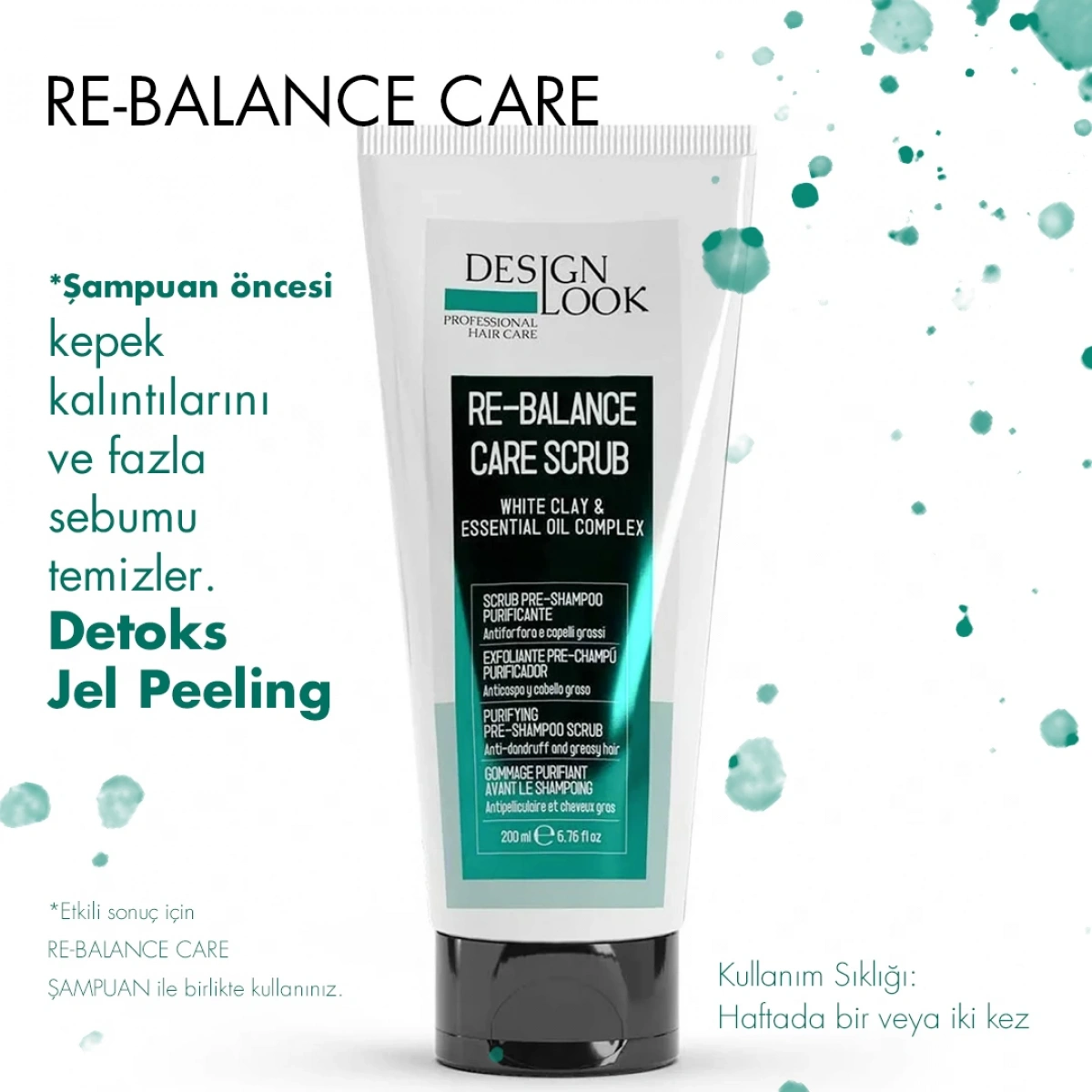 DesignLook ReBalance Scrub Saç Derisi için Detoks Jel Peeling 200 ML