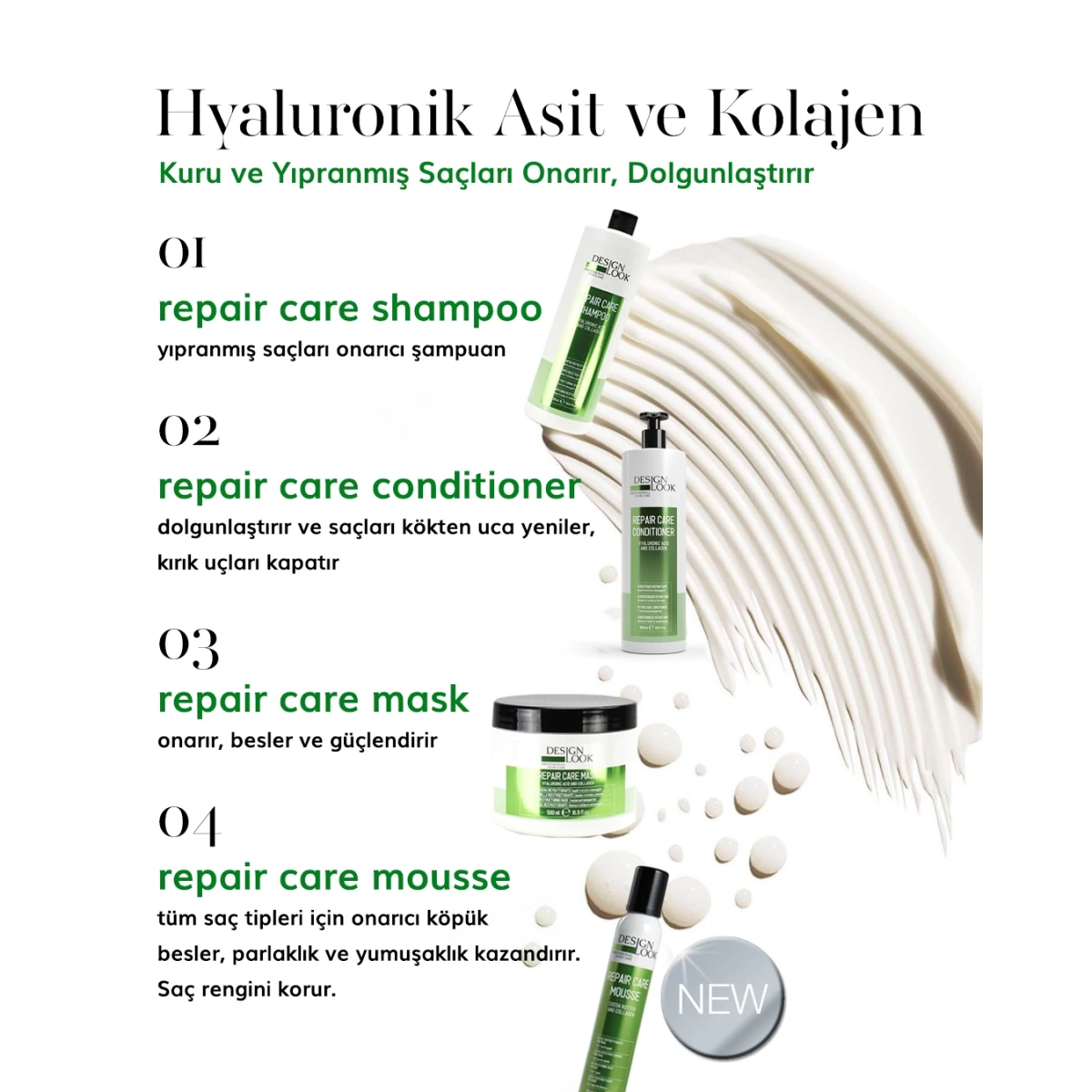Design Look Repair Care Yıpranmış Saçlar İçin Onarıcı 3lü Set