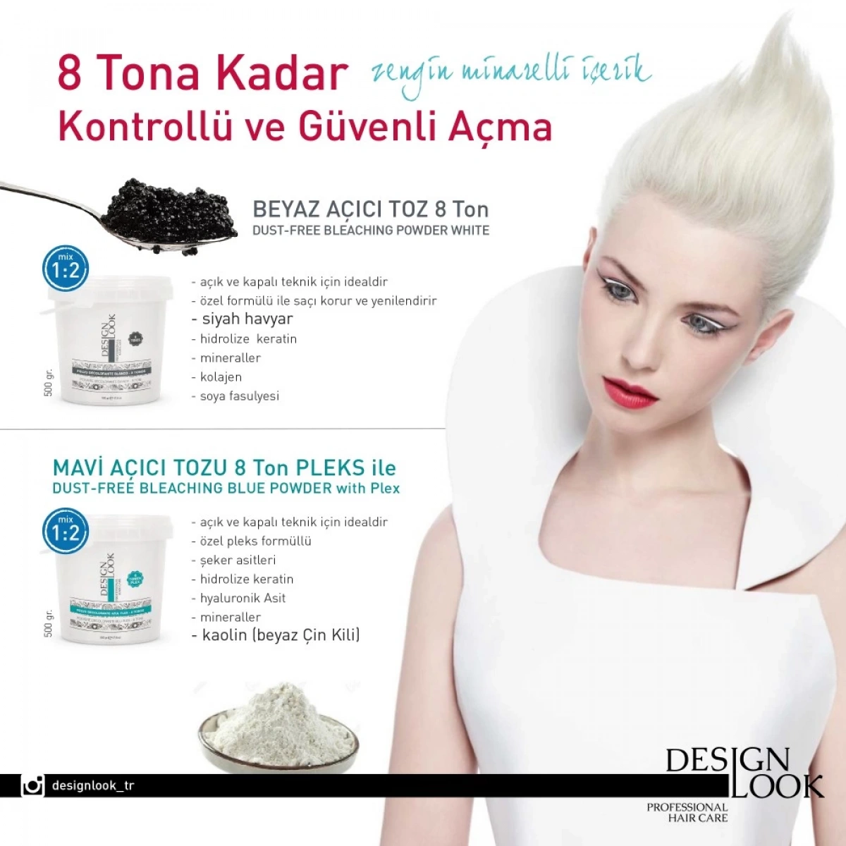 Designlook Deco White 8 Ton Saç Açıcı Toz Sachet 500 GR