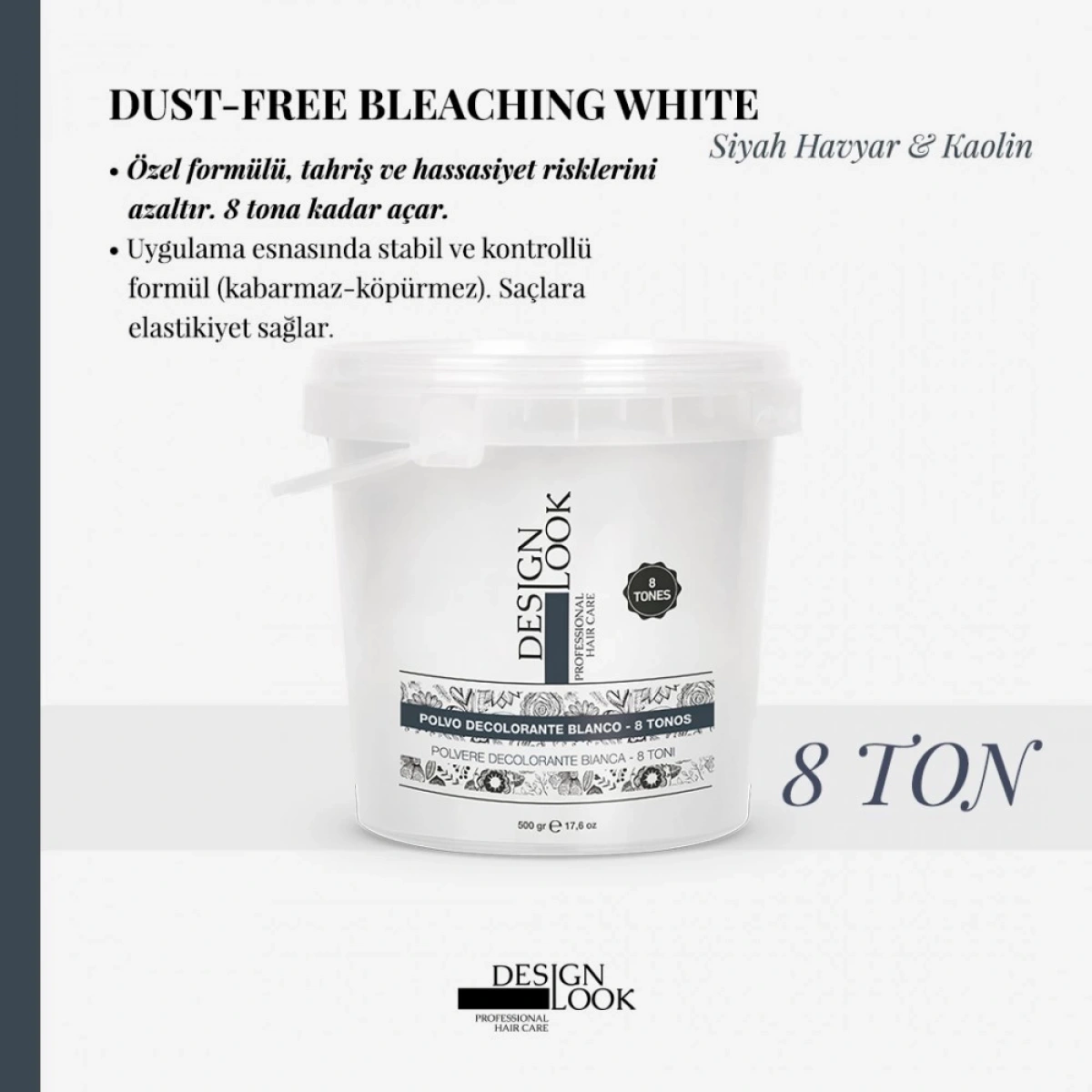 Designlook Deco White 8 Ton Saç Açıcı Toz Sachet 500 GR