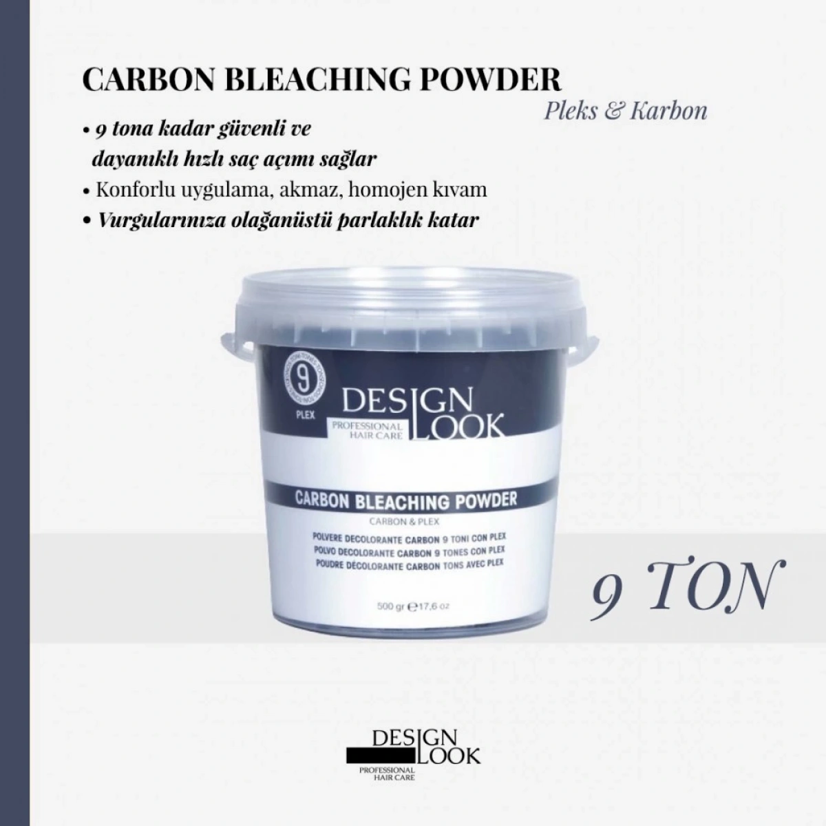 Desinglook Carbon & Plex Bleaching Powder 9 Tones · 500 GR