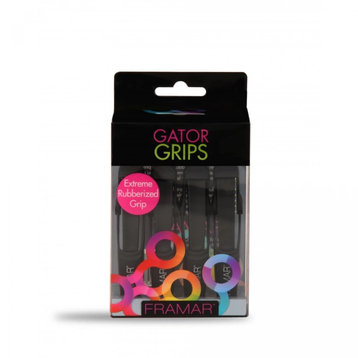 Framar Rubberized Gator Clips  4 Pack Black