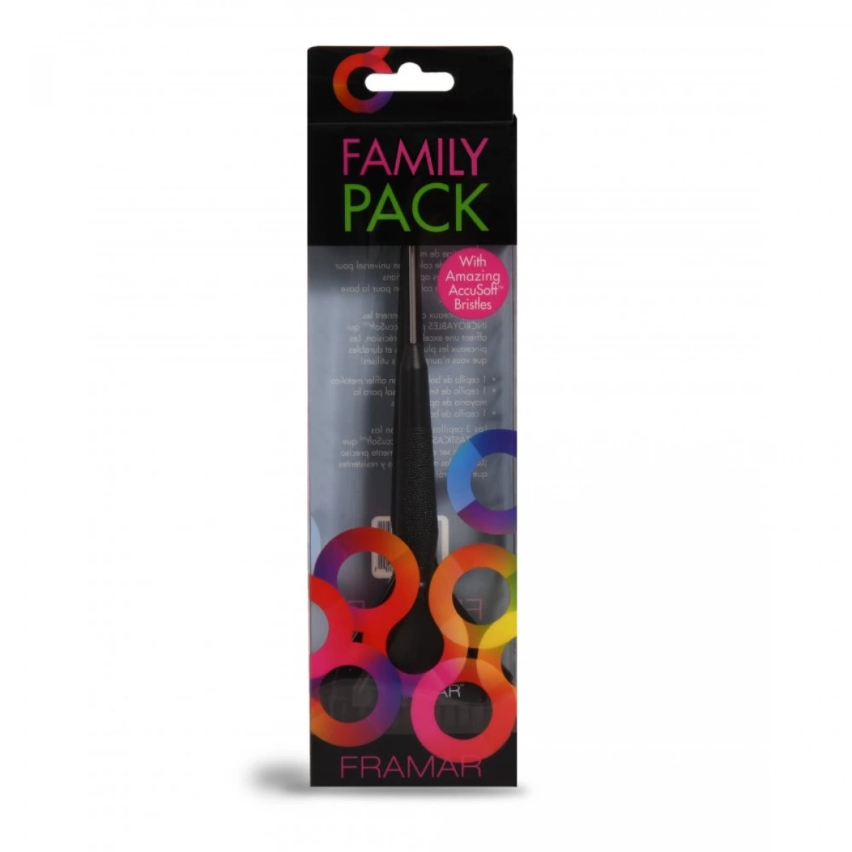 Framar Family Pack Color Brush Set  3 piece Black