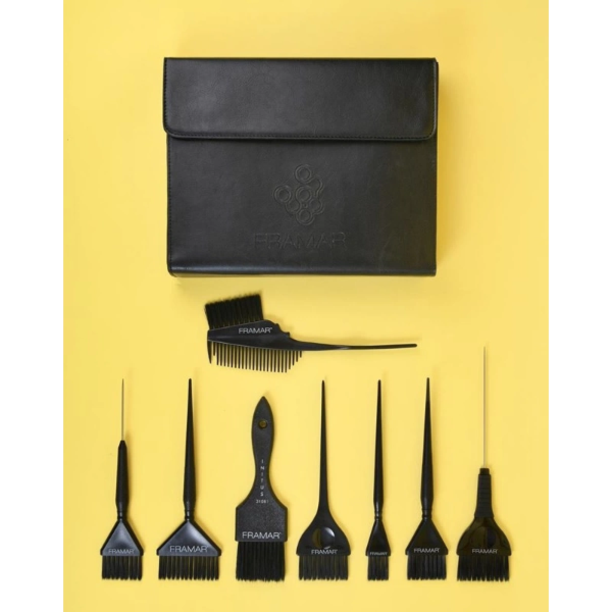 FRAMAR Jet Set Color Brush Set Black (8 pieces)