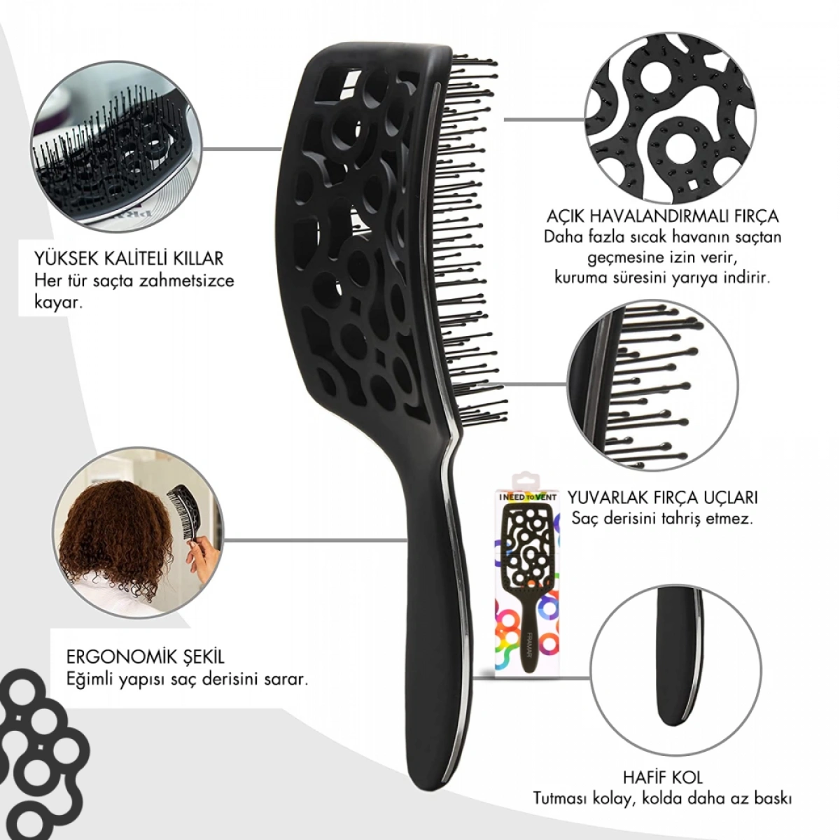 Framar Vent Brush Belüftete Ergonomische Föhn Bürste