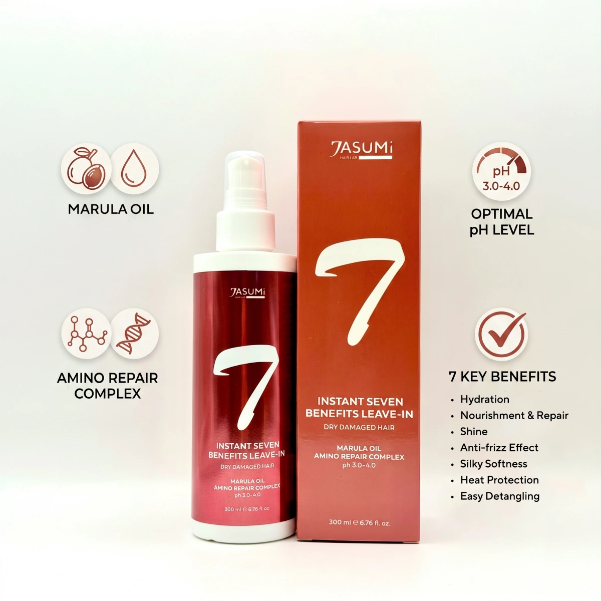 Jasumi Instant 7 Benefits Leave-In | Крем для волосся Jasumi 7 в 1: Легке розчісування та блиск 200 ml