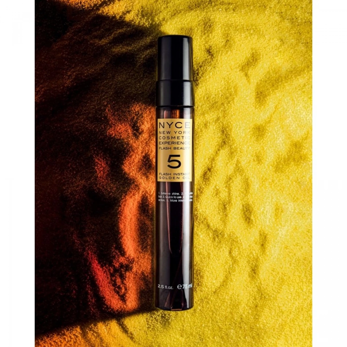 Nyce Flash Beauty 5 Flash Instant Golden Oil – Золотиста сяюча олія для сухого волосся 75 ML