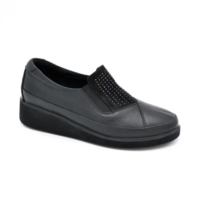 6345 BLL Hakiki Deri Günlük Bayan Ayakkabı Siyah