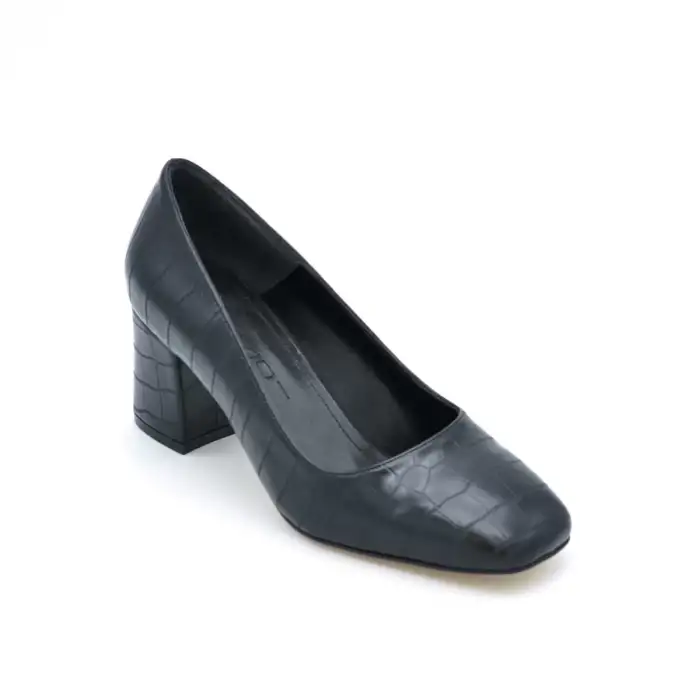 830 BNO Klasik Bayan Ayakkabı Siyah Krokodil