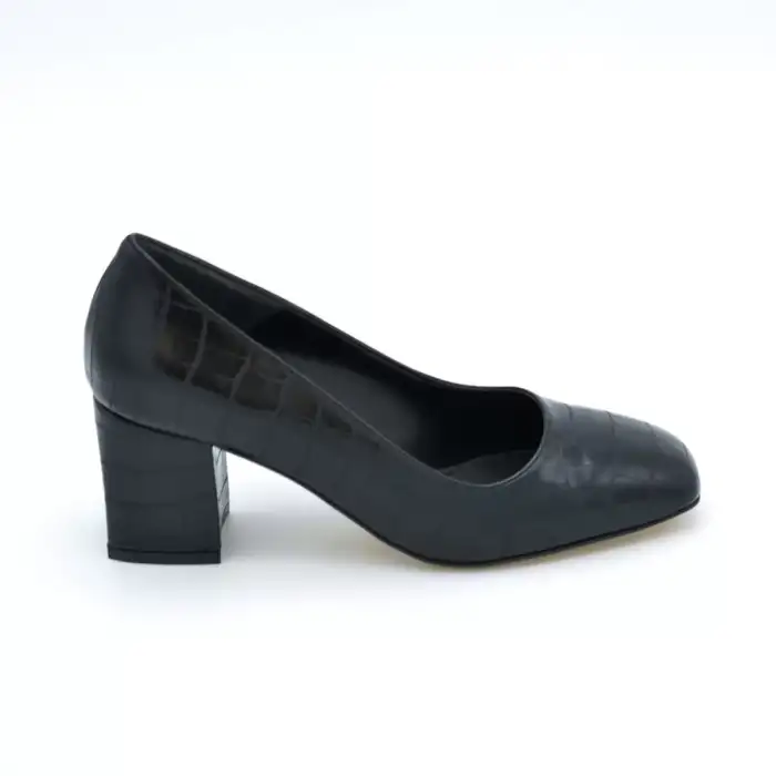 830 BNO Klasik Bayan Ayakkabı Siyah Krokodil