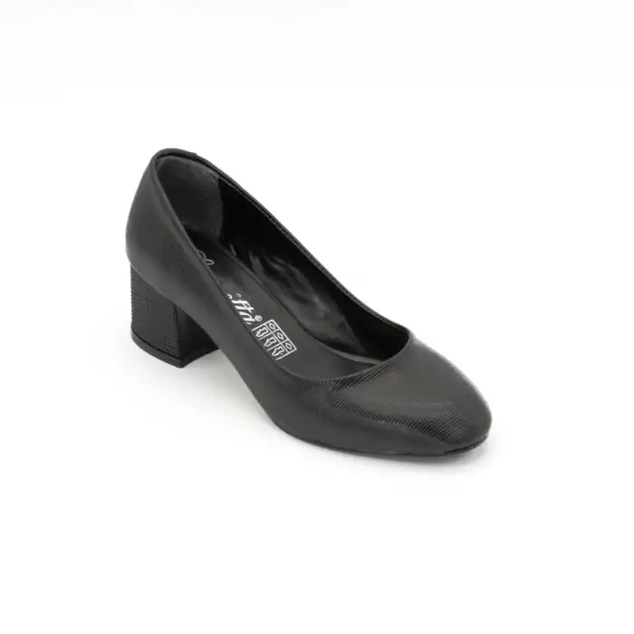 1220 CGO Klasik Bayan Ayakkabı Siyah Çizgili Rugan