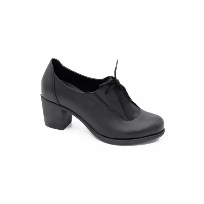 160 ELM Hakiki Deri Günlük Bayan Ayakkabı Siyah