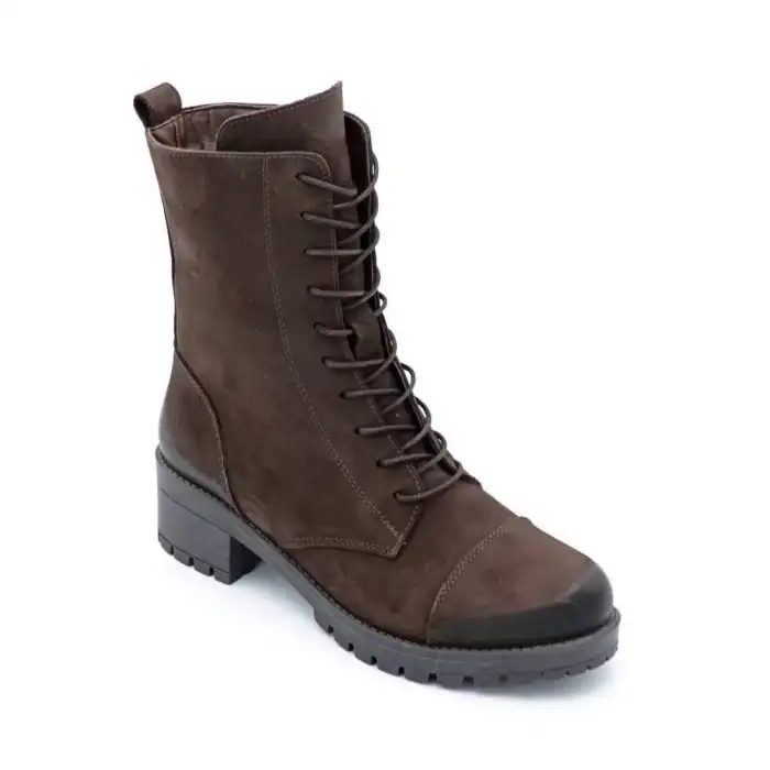 304 FMS Hakiki Deri Bayan Postal Kahve Nubuk