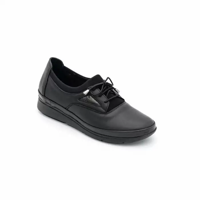 4504 GLA Hakiki Deri Günlük Bayan Ayakkabı Siyah
