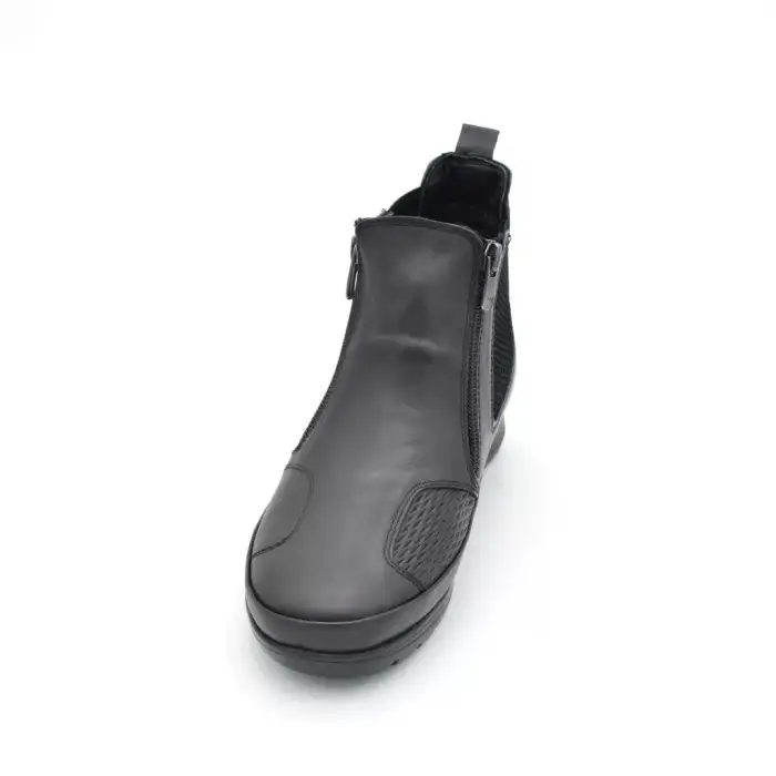 001 Hmz Hakiki Deri Bayan Bot Siyah