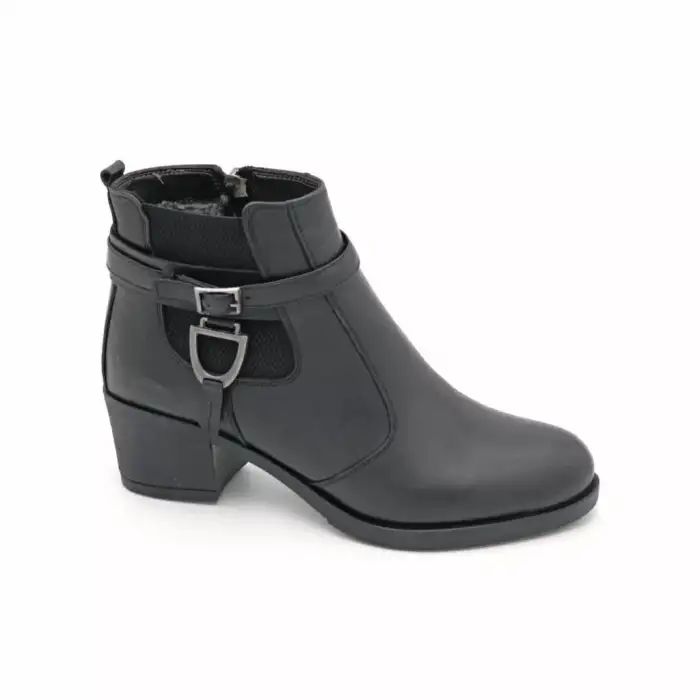 828 MRK Hakiki Deri Bayan Bot Siyah