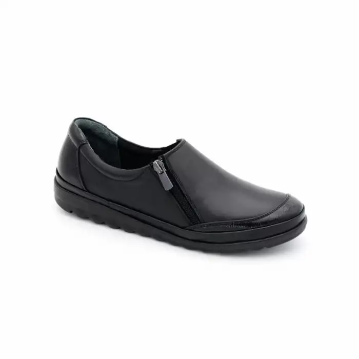 632 Ola Hakiki Deri Bayan Ayakkabı Siyah