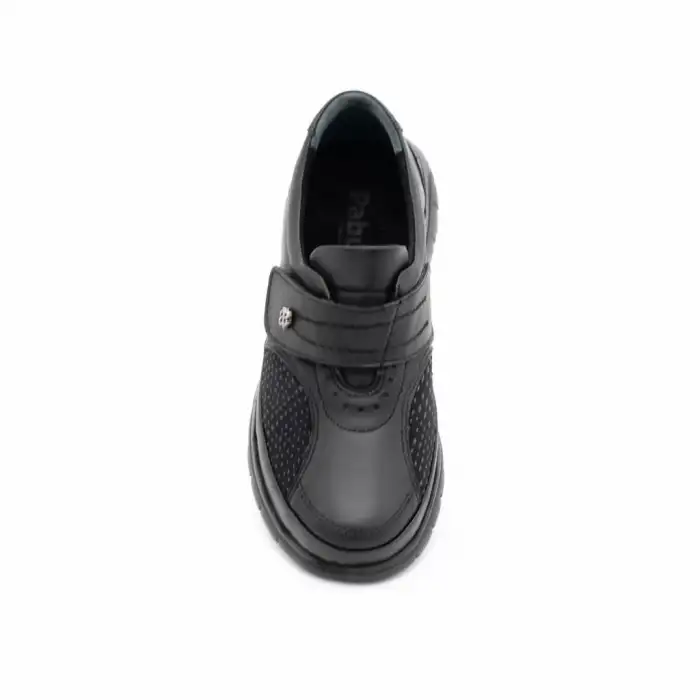 300 PTK Hakiki Deri Comford Cırtlı Bayan Ayakkabı Siyah