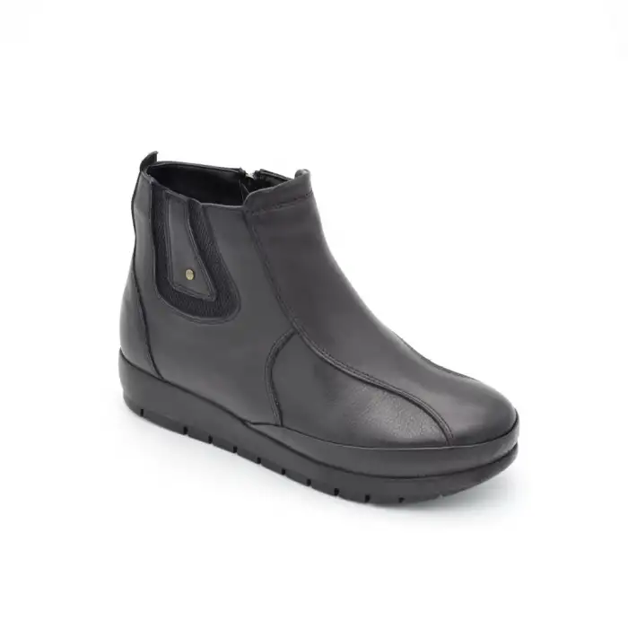 302 PTK Hakiki Deri Comford Bayan Bot Siyah