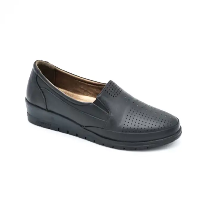 7914 Pepita Hakiki Deri Comford Bayan Ayakkabı Siyah