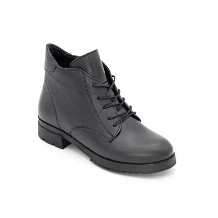 8113 Pepita Hakiki Deri Bayan Bot Siyah