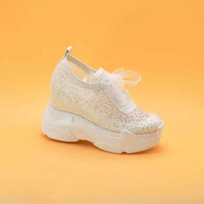 Gelin Ayakkabı 11 cm Pullu Gizli Ökçe