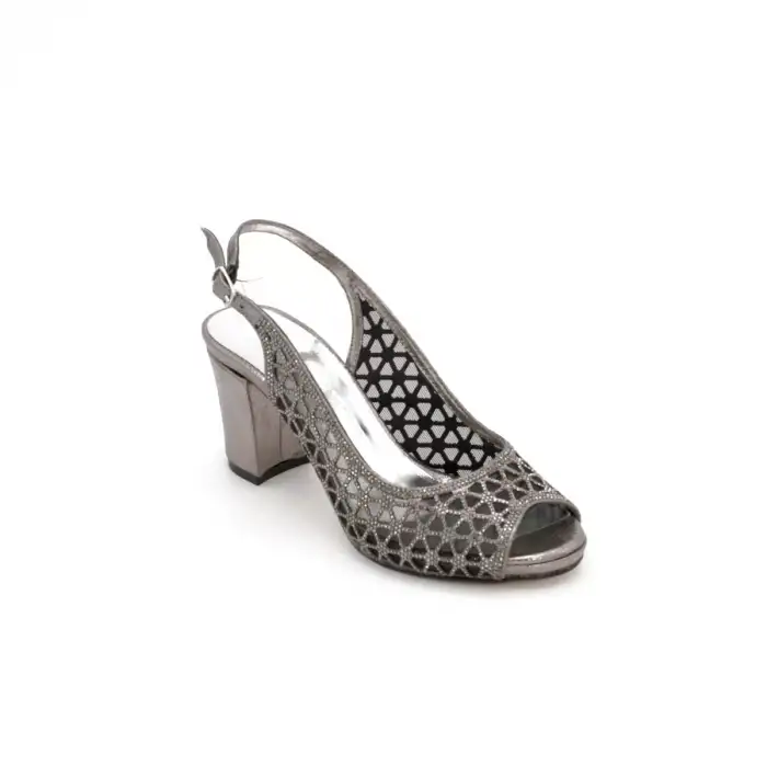 4989 Abiye Bayan Ayakkabı Platin 7 cm