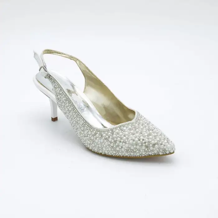 5333 Abiye Bayan Ayakkabı Sedef inci 7 cm