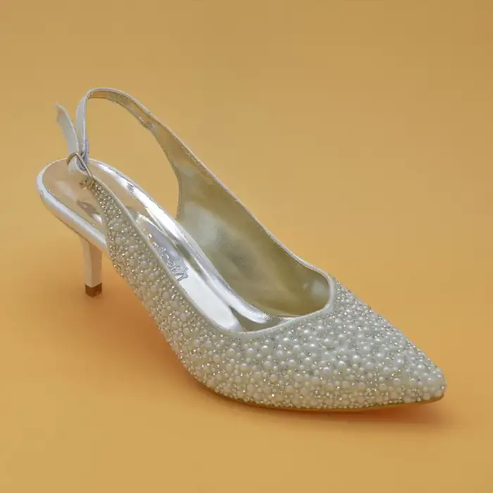 5333 Abiye Bayan Ayakkabı Sedef inci 7 cm