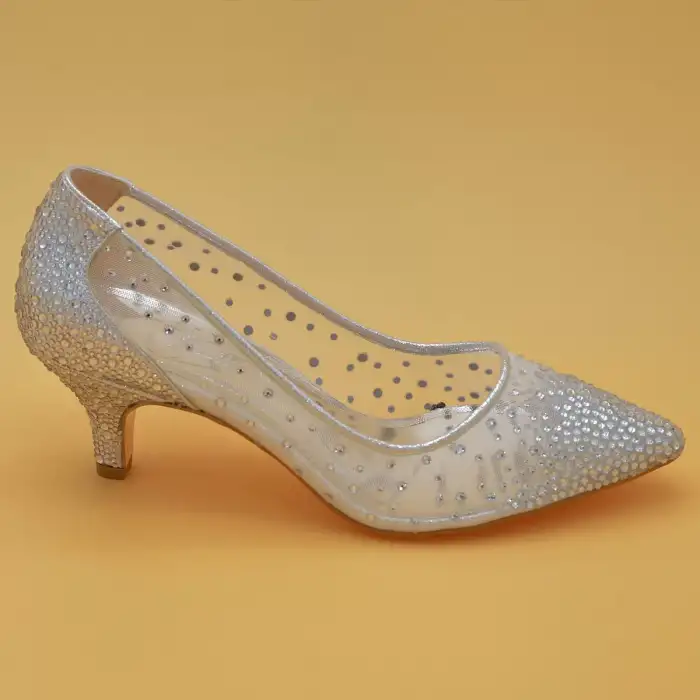 5335 Cindirella Bayan Ayakkabı Gümüş 7 cm