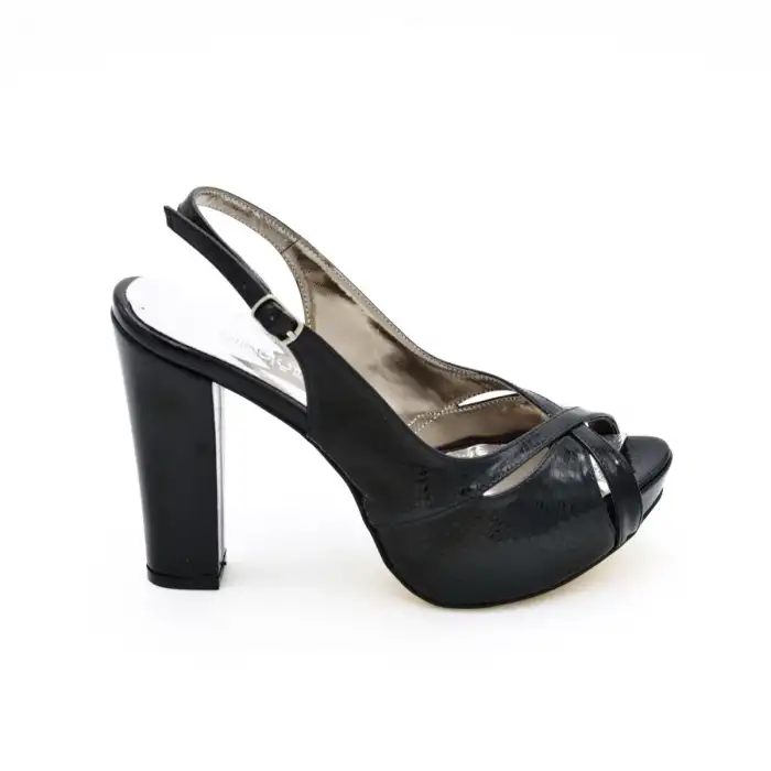 6006 Abiye Bayan Ayakkabı Siyah Rugan 11,5 cm