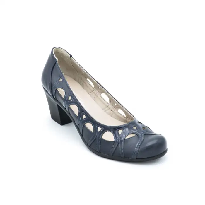 2640 Klasik Bayan Ayakkabı Lacivert 6 cm