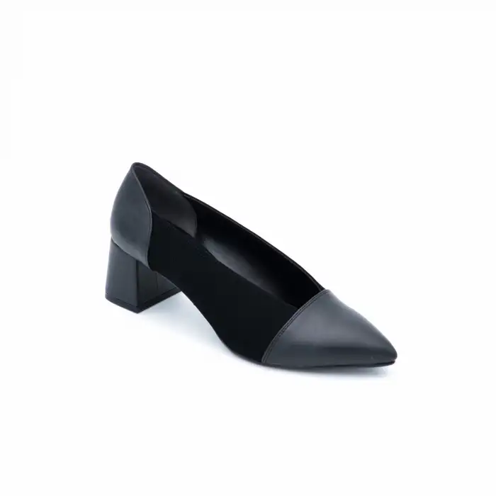 236 Klasik Bayan Ayakkabı Siyah Garni 5 cm Stiletto