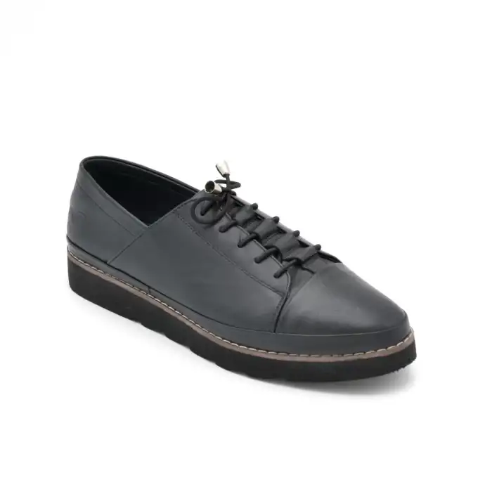 196 Hakiki Deri Bayan Ayakkabı Siyah