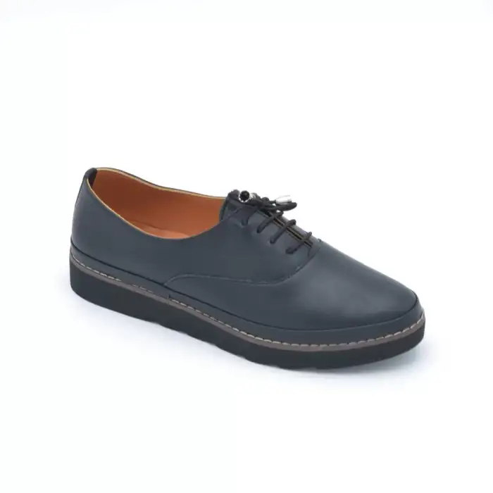 1002 Hakiki Deri Bayan Ayakkabı Siyah