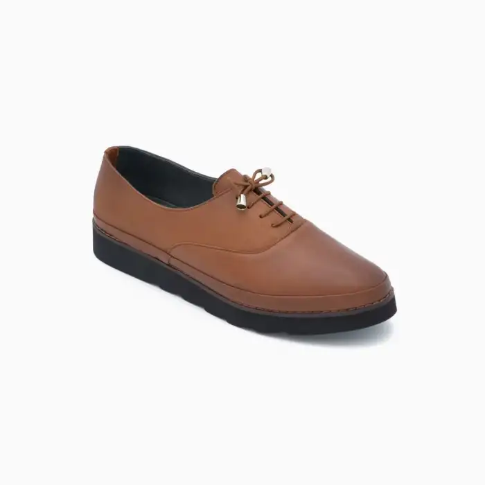 1002 Hakiki Deri Bayan Ayakkabı Taba